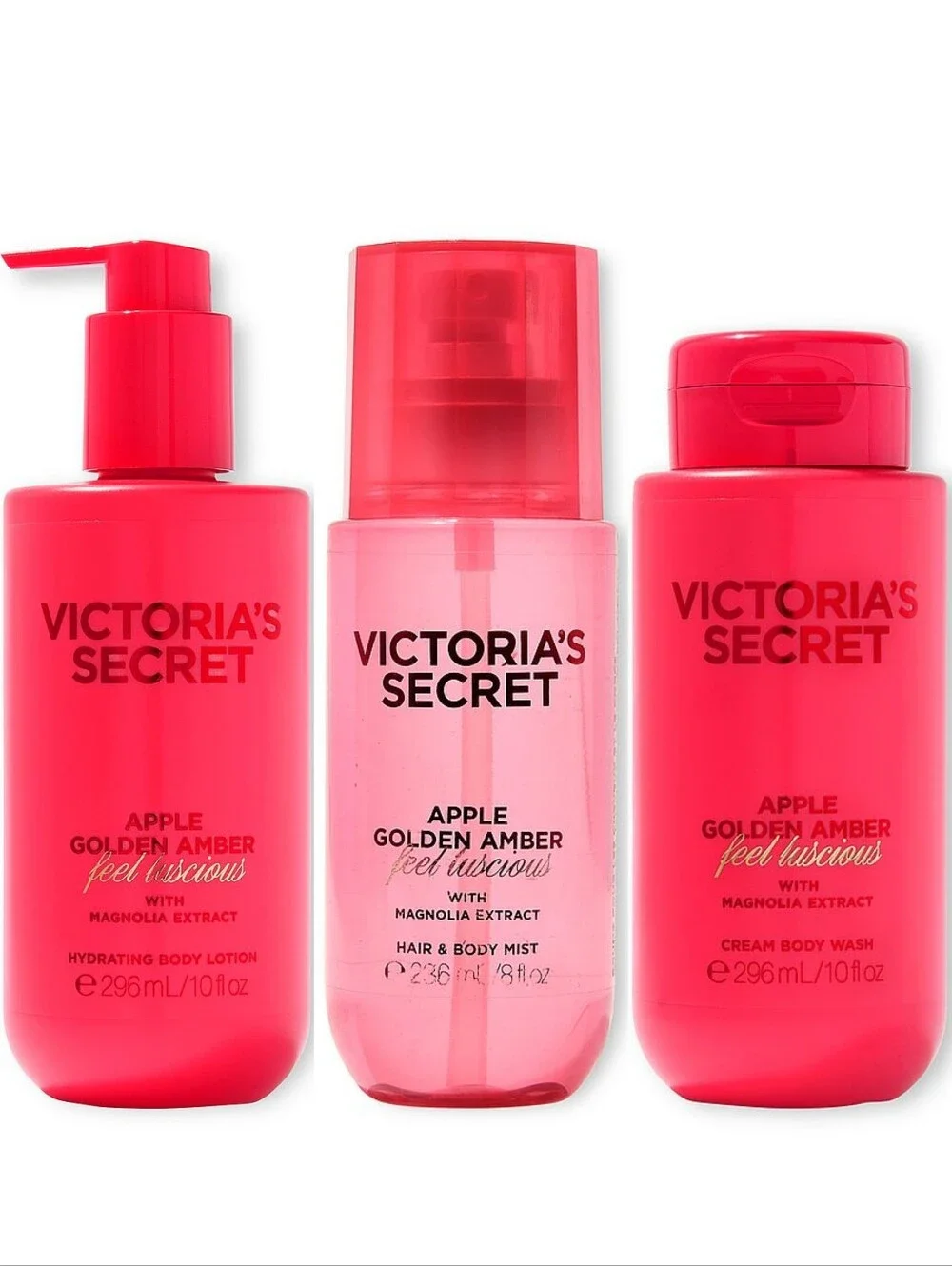 Victoria's Secret Apple Golden Amber 3 Piece Body Care Set NEW
